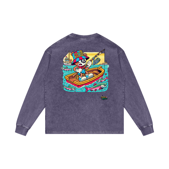 Acid Wash Oversize Long Sleeve T-Shirt - 250 GSM