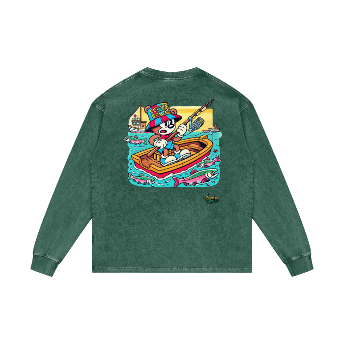 Acid Wash Oversize Long Sleeve T-Shirt - 250 GSM