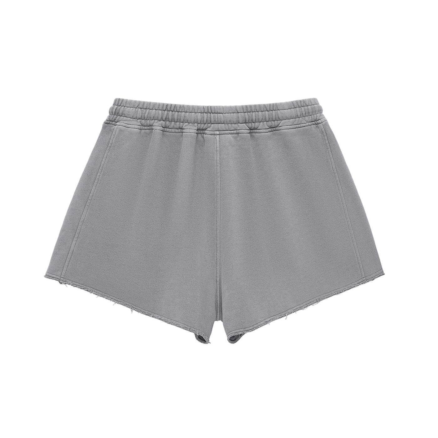 Snake Flower Snow Washed Raw Edge Drawstring Shorts