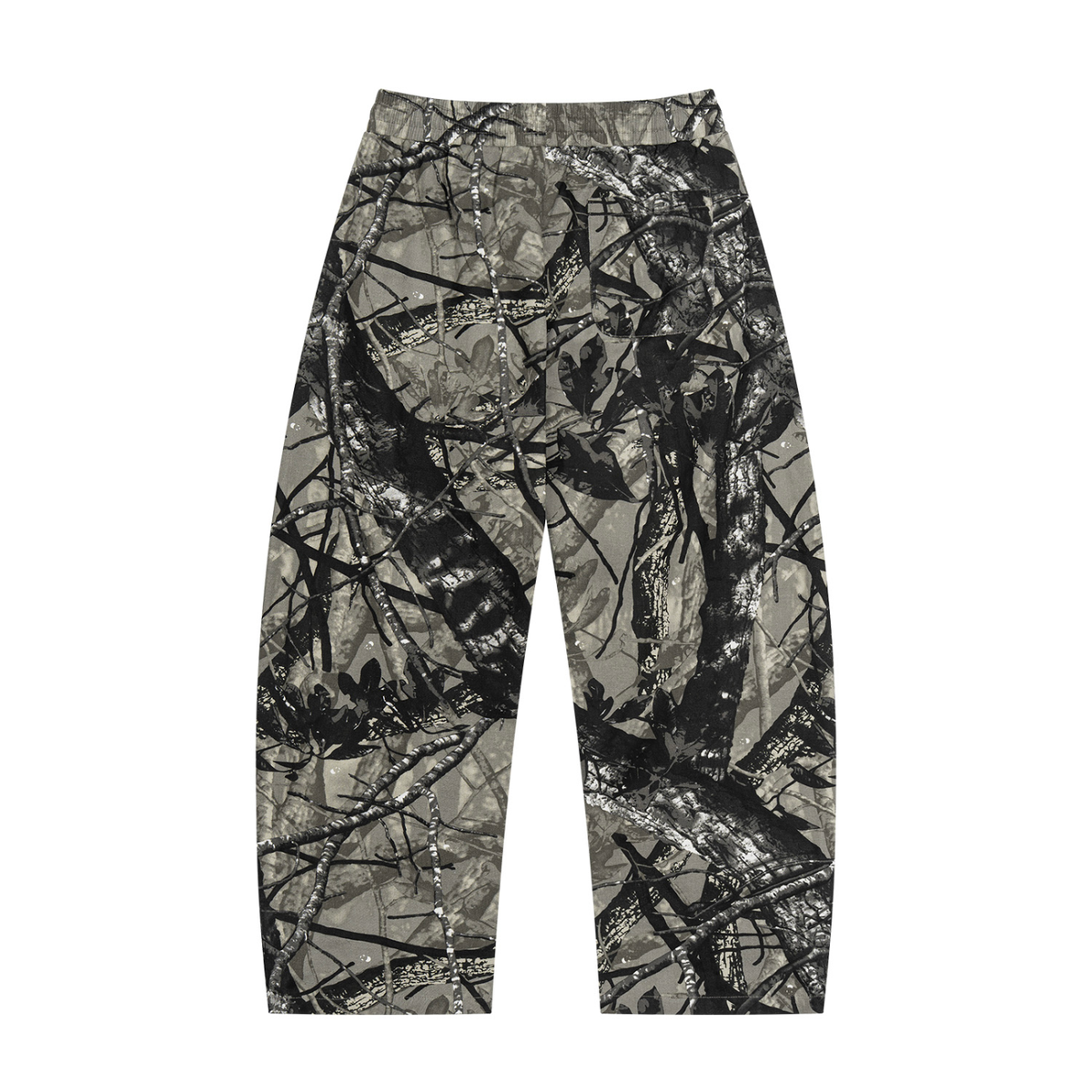 Cousin Boujee TM House Unisex Tree Camo Barrel Leg Pants