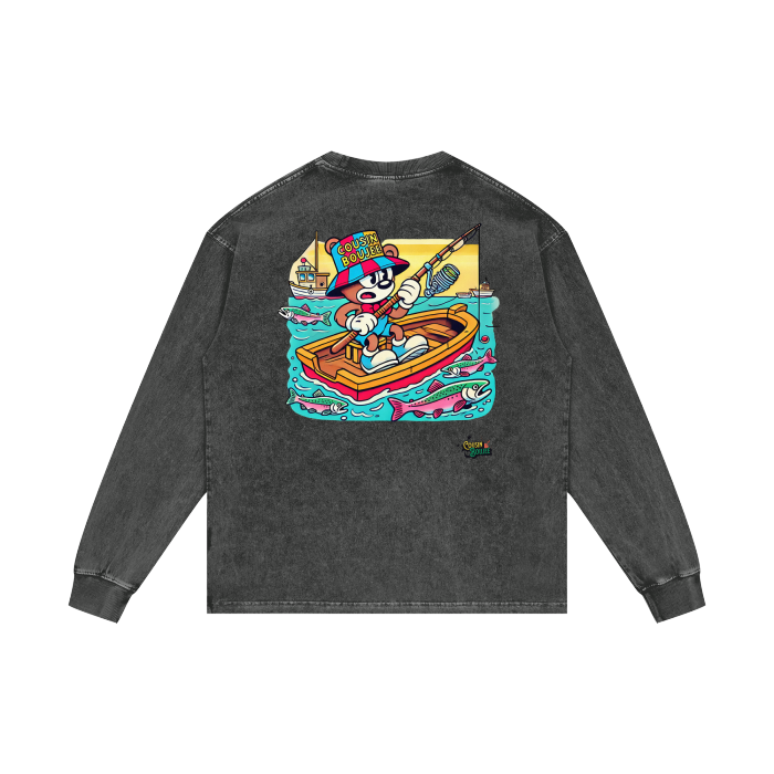 Acid Wash Oversize Long Sleeve T-Shirt - 250 GSM