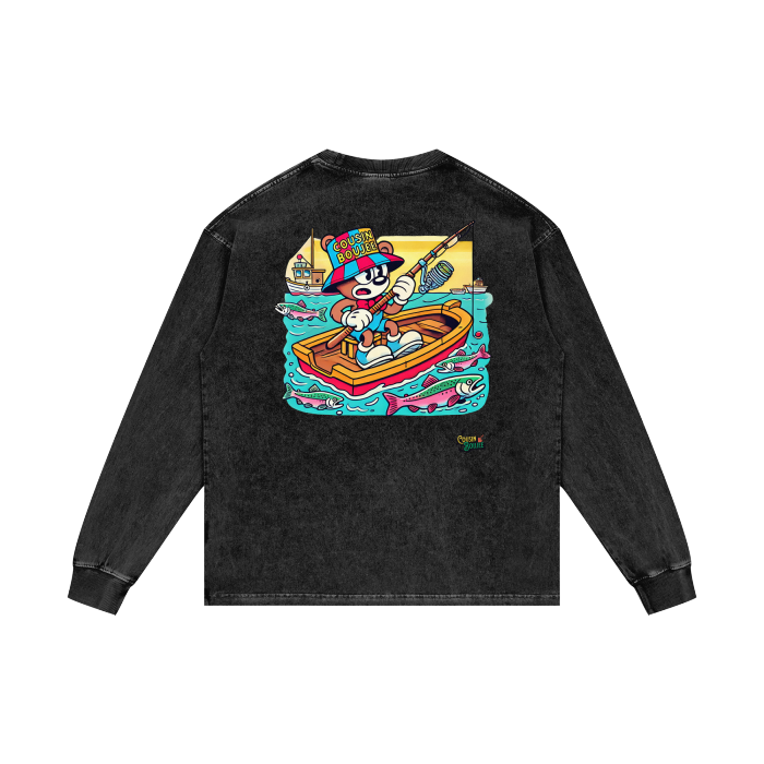 Acid Wash Oversize Long Sleeve T-Shirt - 250 GSM