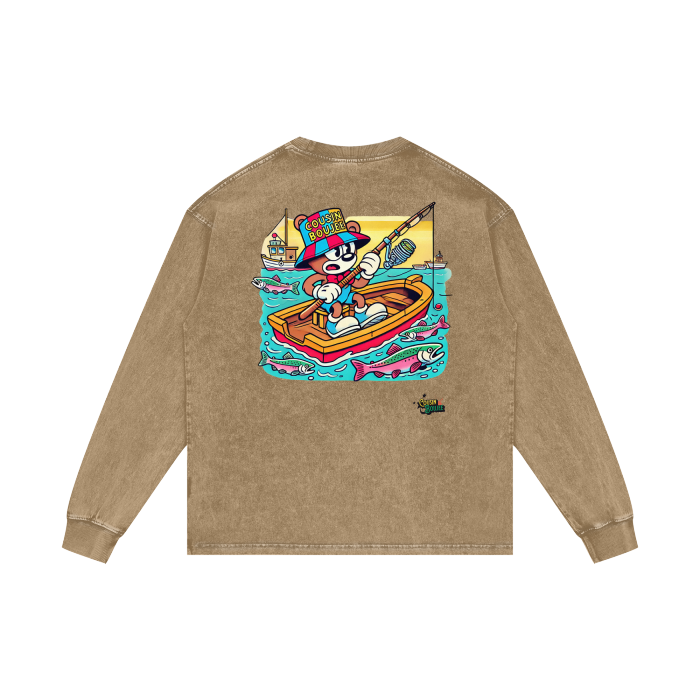 Acid Wash Oversize Long Sleeve T-Shirt - 250 GSM