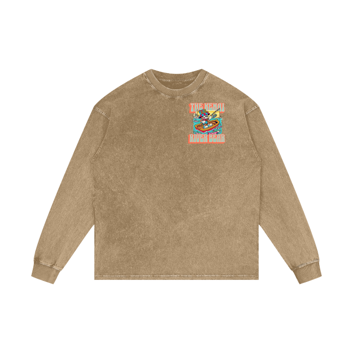 Acid Wash Oversize Long Sleeve T-Shirt - 250 GSM