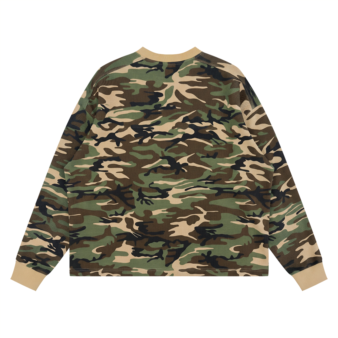 Cousin Boujee Logo Unisex Waffle Boxy Long Sleeve T-Shirt