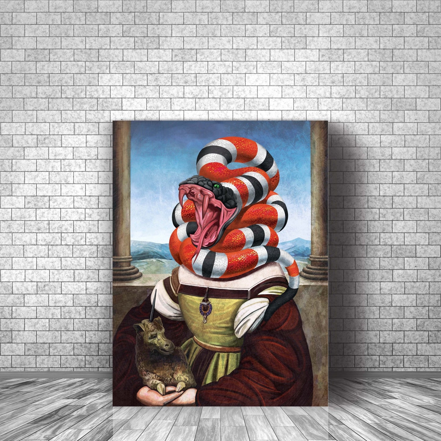Boujee snake with unicorn canvas print - Cousin boujee
