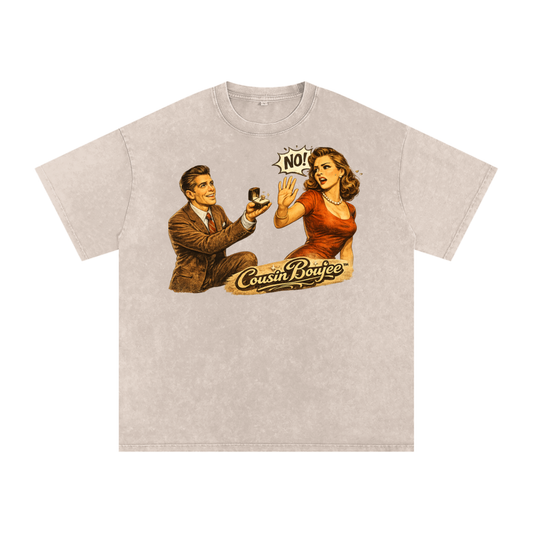 Snow Washed Oversized Cotton T-Shirt