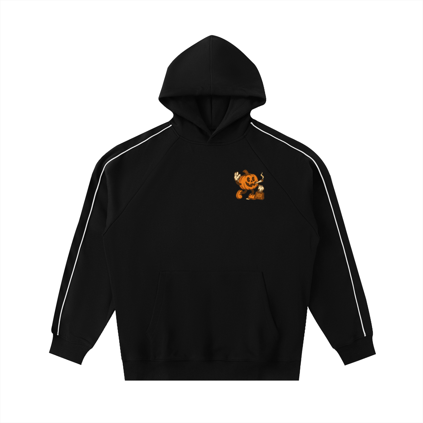 Contrast Piping Raglan Hoodie