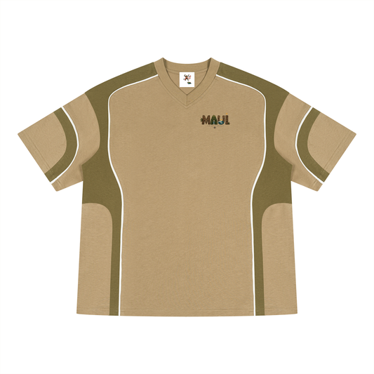Maui logo Unisex Color Block V-Neck T-Shirt