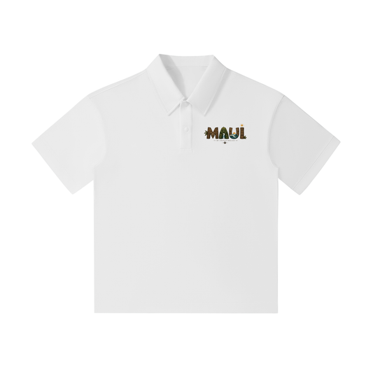 Maui Polo Hana flowers !Drop Shoulder Short-Sleeve Polo