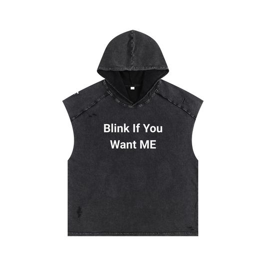Snow Washed Boxy Hooded Tank Top
