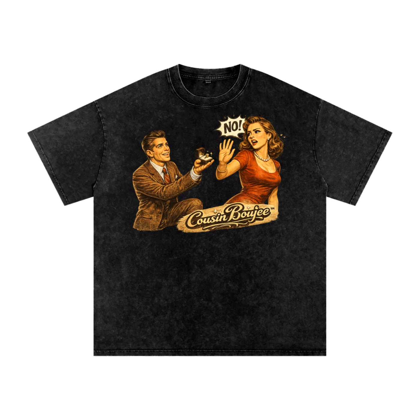 Snow Washed Oversized Cotton T-Shirt