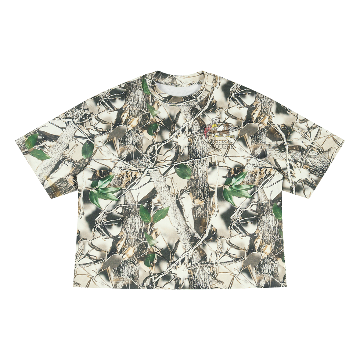 Cousin Boujee Eagle Unisex Tree Camo Boxy T-Shirt