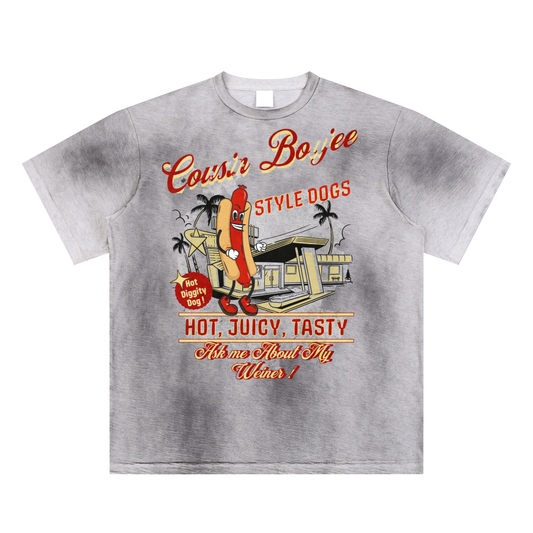ASk Me About My Weiner Sun Fade Hand-Painted T-Shirt