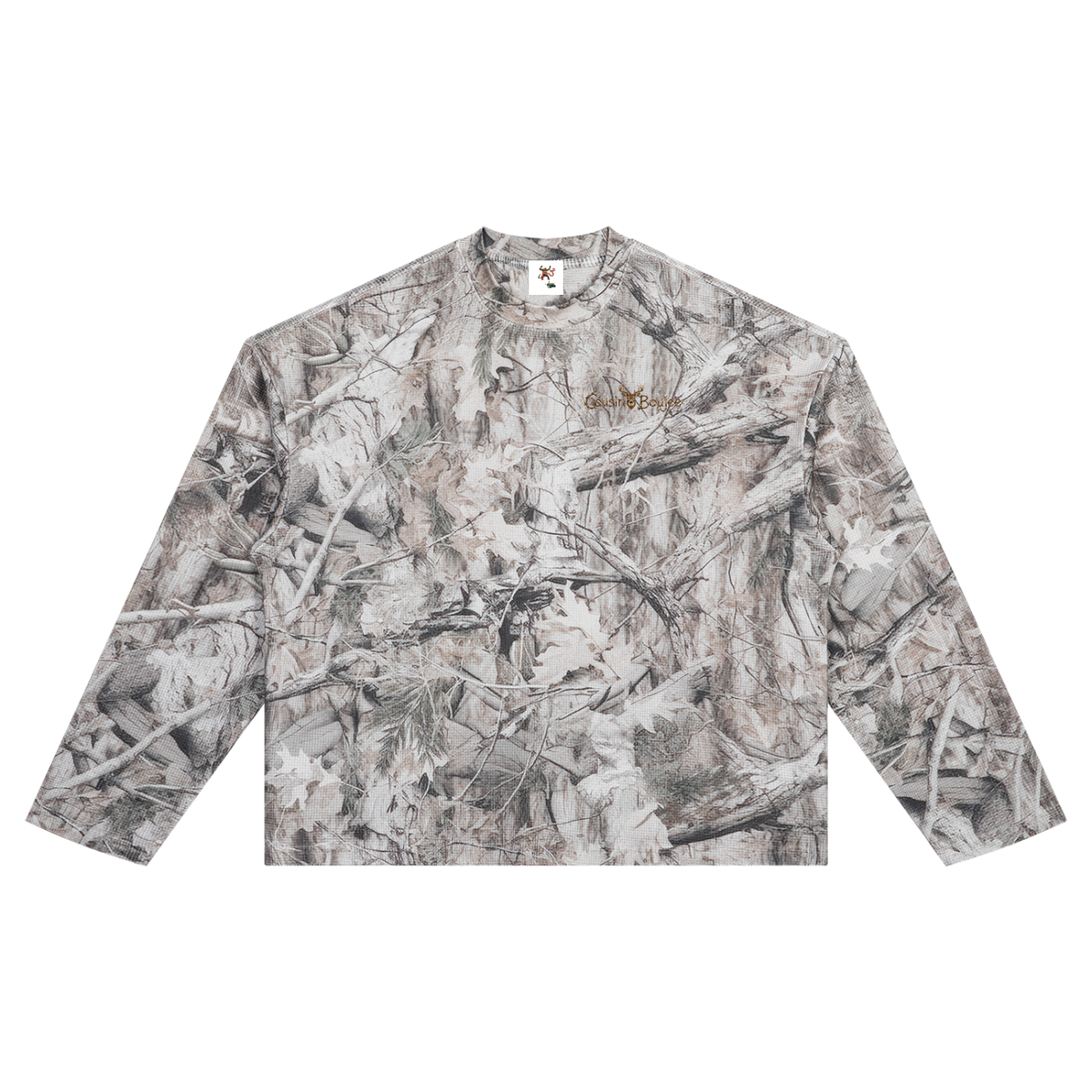 Cousin Boujee Buck Head Unisex Tree Camo Waffle T-Shirt