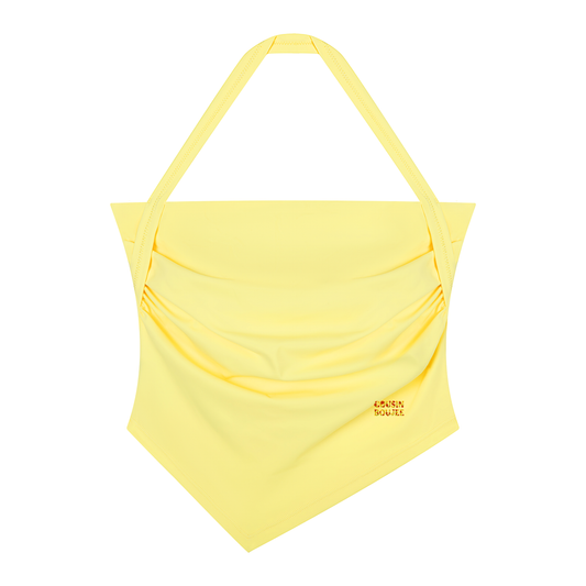 Cousin Boujee Flowers Logo Women’s Ruched Halter Neck Yoga Tank Top