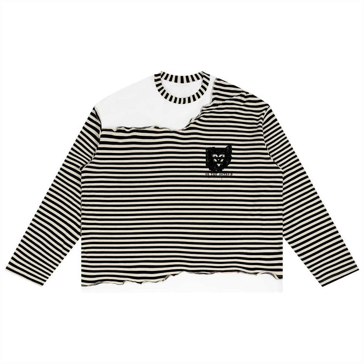 Lovers Love Ohio Unisex Striped Panel Boxy Long Sleeve T-Shirt