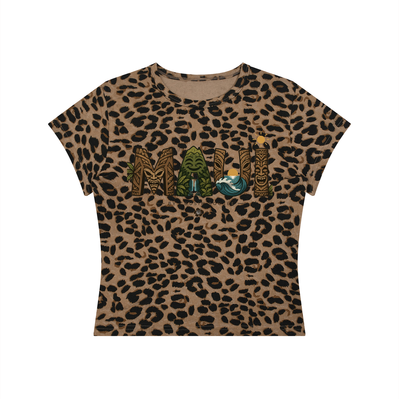 Women’s Maui Leopard Print Crop T-Shirt