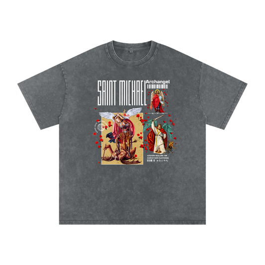 Saint Michael Acid Wash Oversize T-Shirt - 250 GSM