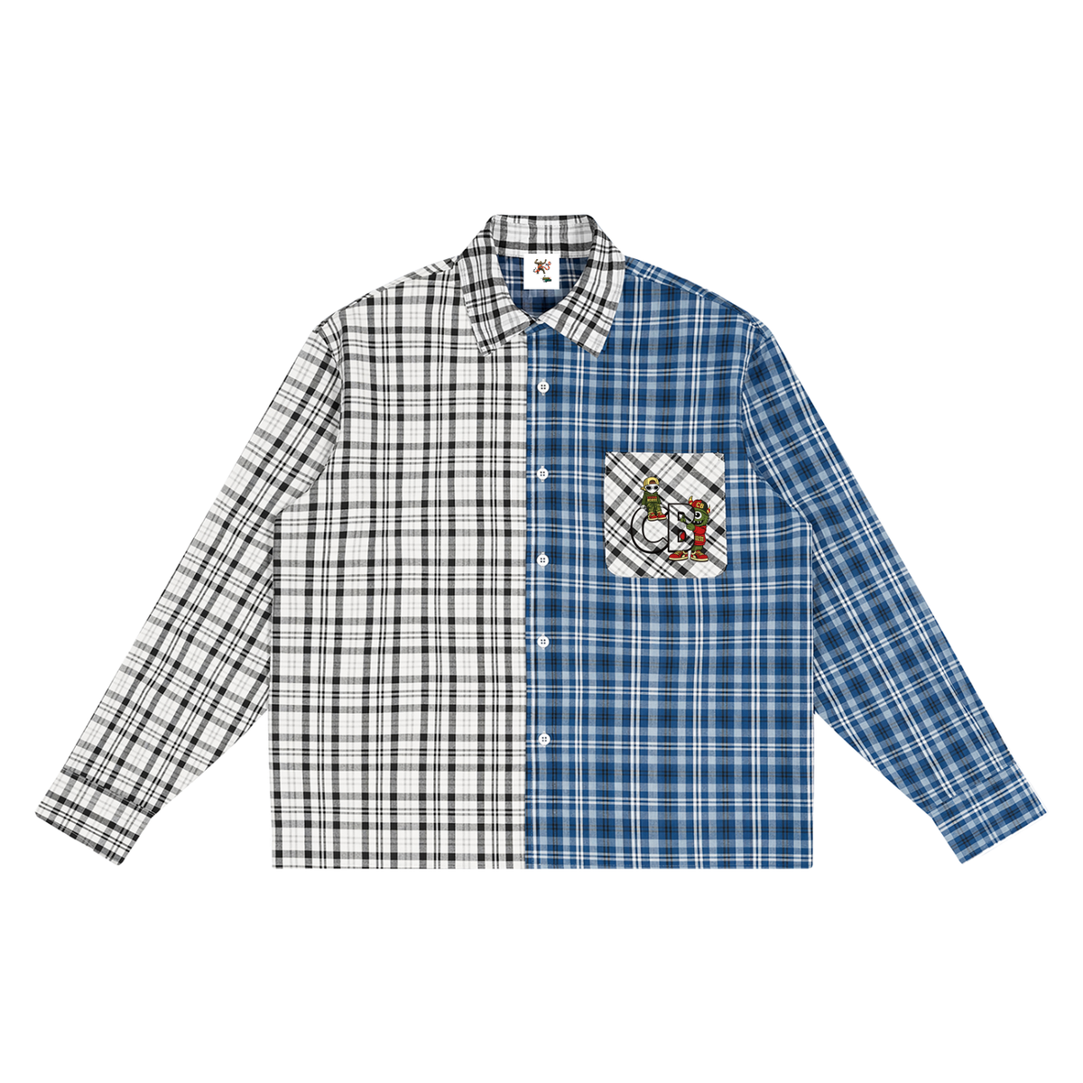 Cousin Boujee Flannel Unisex Oversized Plaid Color Block Shirt