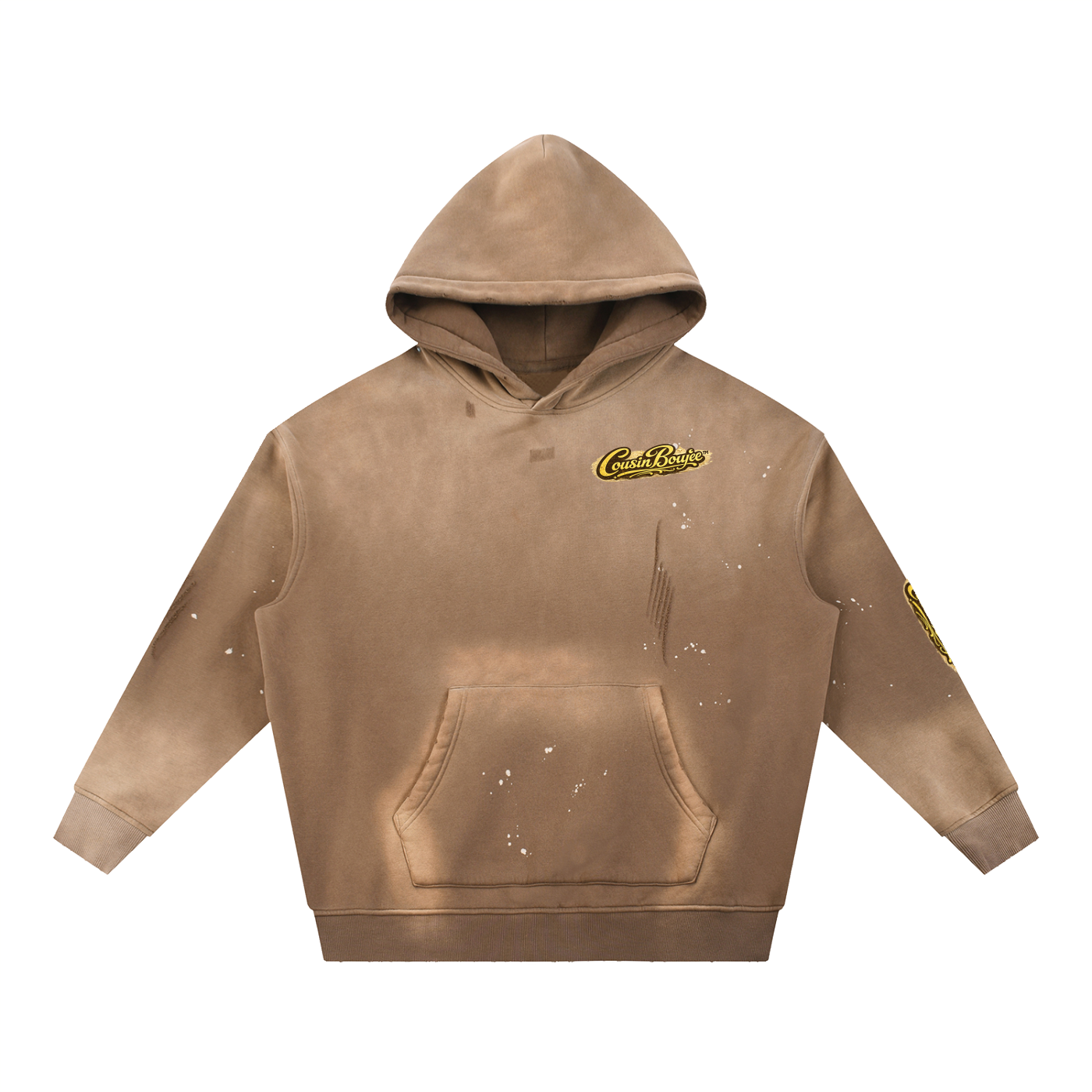 A.I Computer Degen Vintage Washed Frayed Fleece Hoodie
