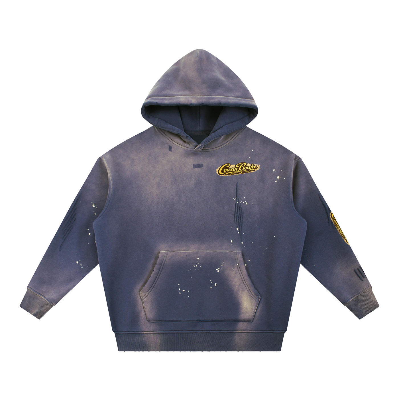 A.I Computer Degen Vintage Washed Frayed Fleece Hoodie