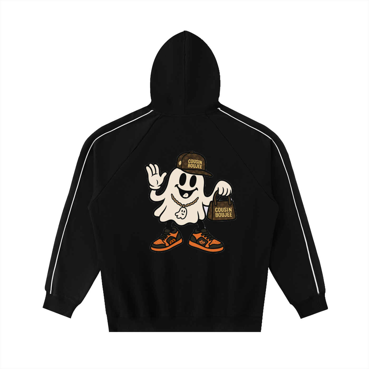 Contrast Piping Raglan Hoodie