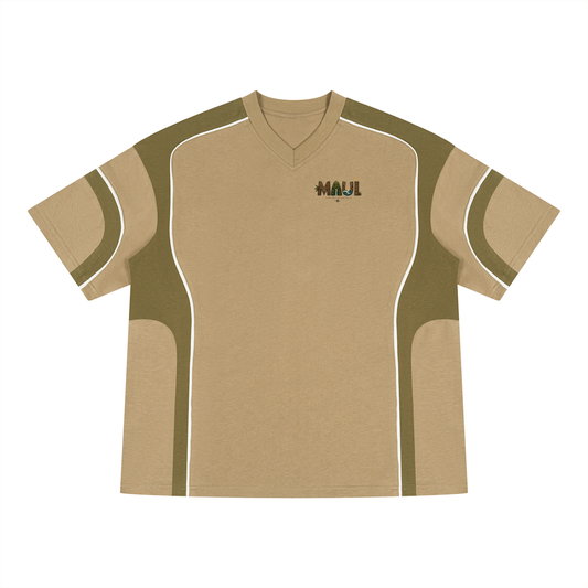 Maui logo Unisex Color Block V-Neck T-Shirt