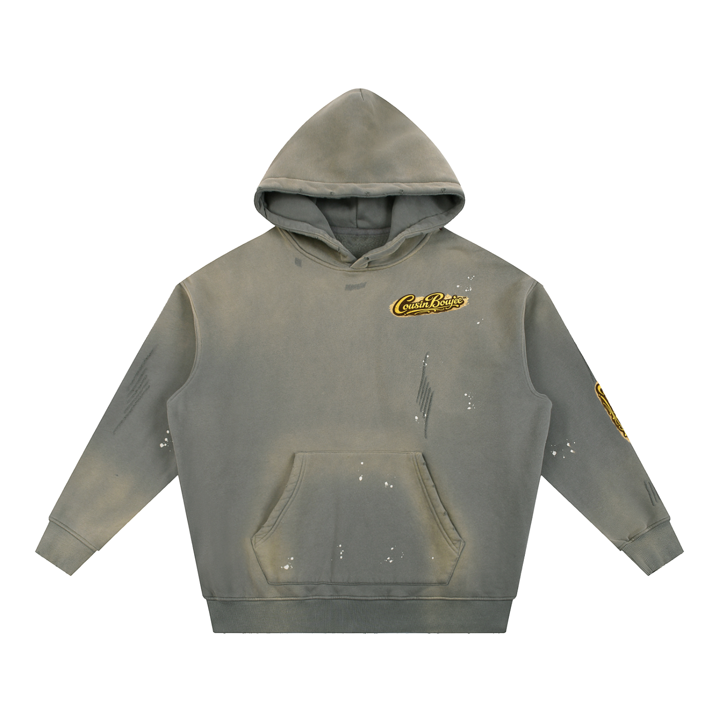 A.I Computer Degen Vintage Washed Frayed Fleece Hoodie
