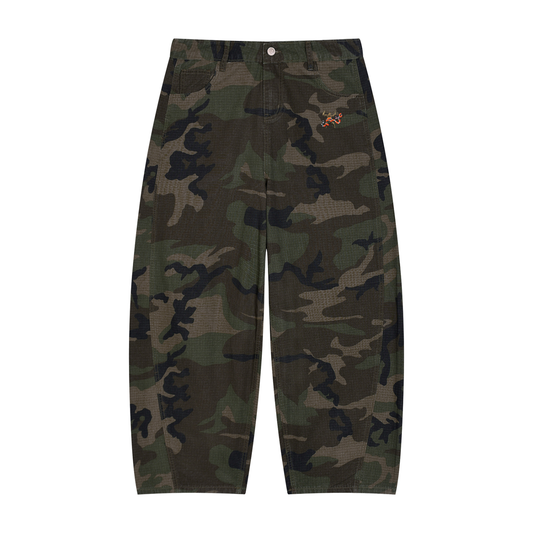 Cousin Boujee TM Logo Men’s Camo Barrel Leg Cargo Pants