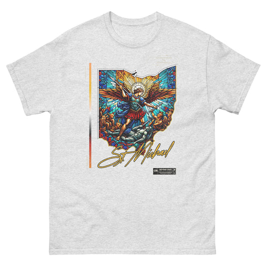 St Michael Arch Angel Stain Glass Men's classic tee