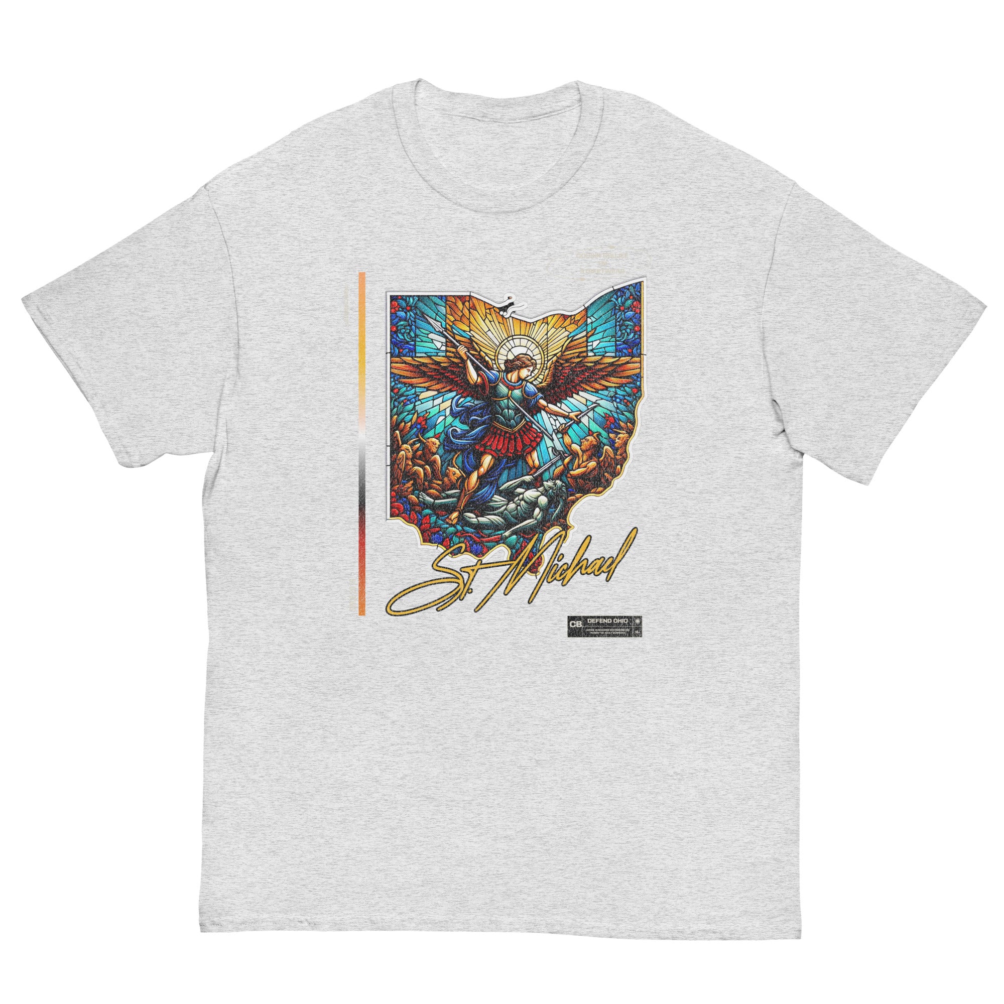 St Michael Arch Angel Stain Glass Men's classic tee