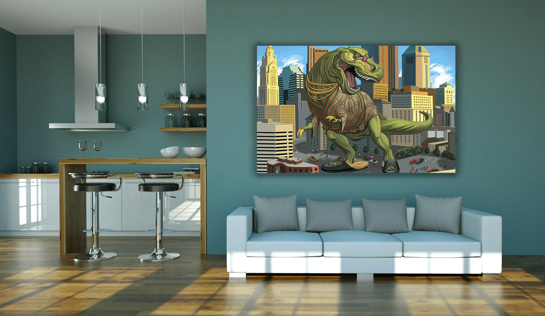 Boujee T. rex cars canvas print - Cousin boujee