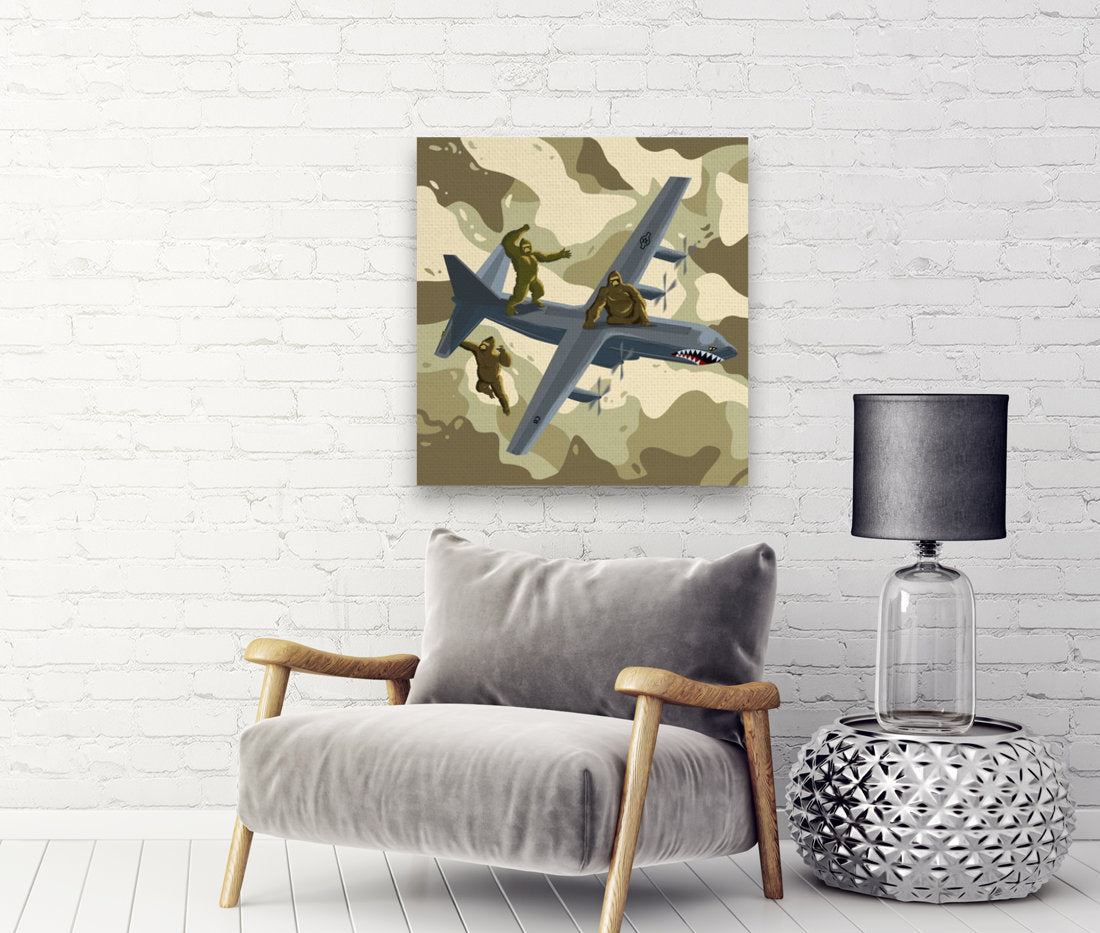 a living room filled with furniture and a painting 