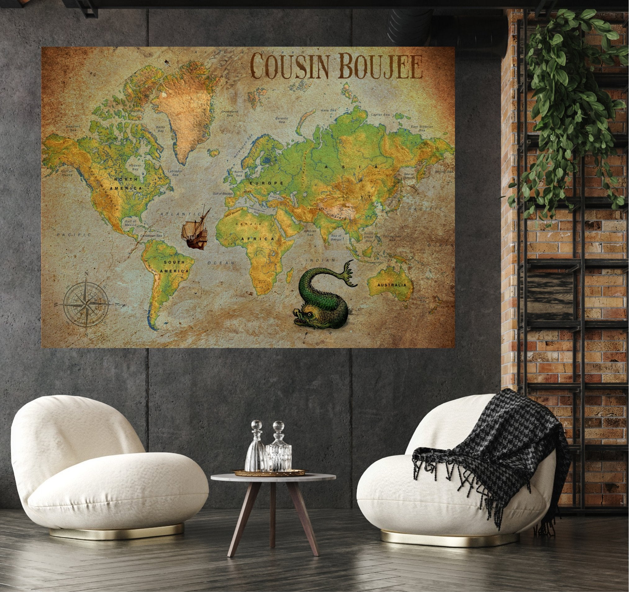 Cousin Boujee TM Nordic World Map